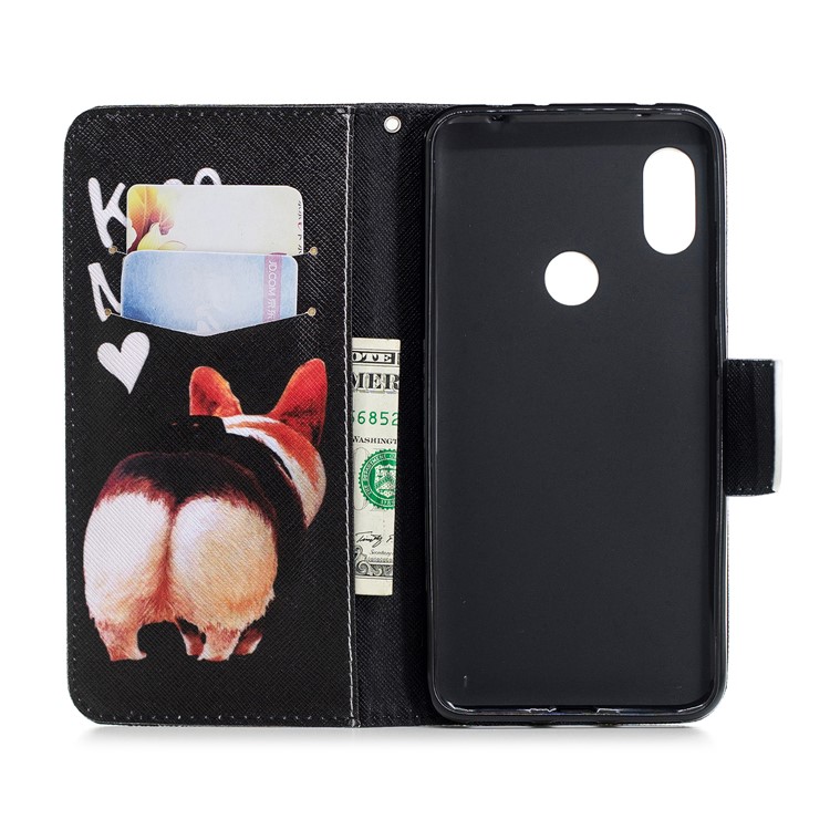 Pattern Printing PU Leather Magnetic Wallet Stand Cover for Xiaomi Redmi Note 6 Pro - Kiss My Ass-13