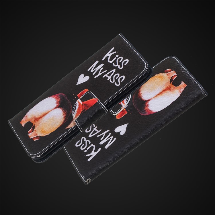 Pattern Printing PU Leather Magnetic Wallet Stand Cover for Xiaomi Redmi Note 6 Pro - Kiss My Ass-2