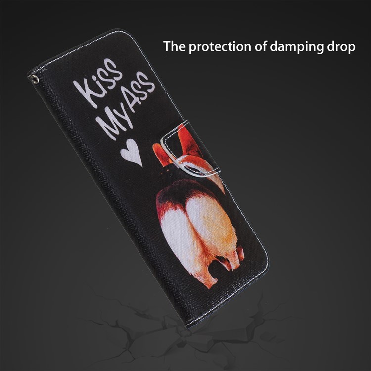 Pattern Printing PU Leather Magnetic Wallet Stand Cover for Xiaomi Redmi Note 6 Pro - Kiss My Ass-5