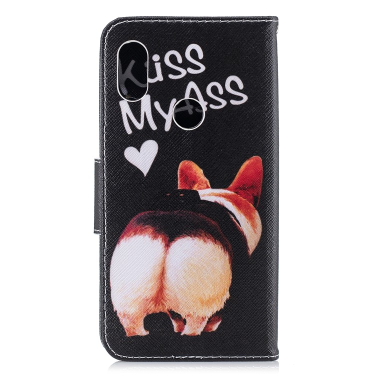 Pattern Printing PU Leather Magnetic Wallet Stand Cover for Xiaomi Redmi Note 6 Pro - Kiss My Ass-8