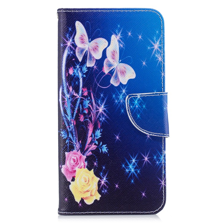 Pattern Printing PU Leather Magnetic Wallet Stand Casing for Xiaomi Redmi Note 6 Pro - Crystal Butterfly and Flower-7