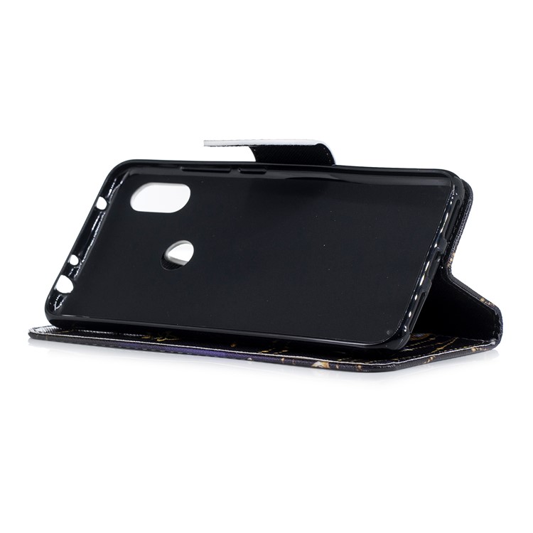 Pattern Printing PU Leather Magnetic Wallet Stand Cell Phone Case for Xiaomi Redmi Note 6 Pro - Rhinestone Decor Butterfly-10
