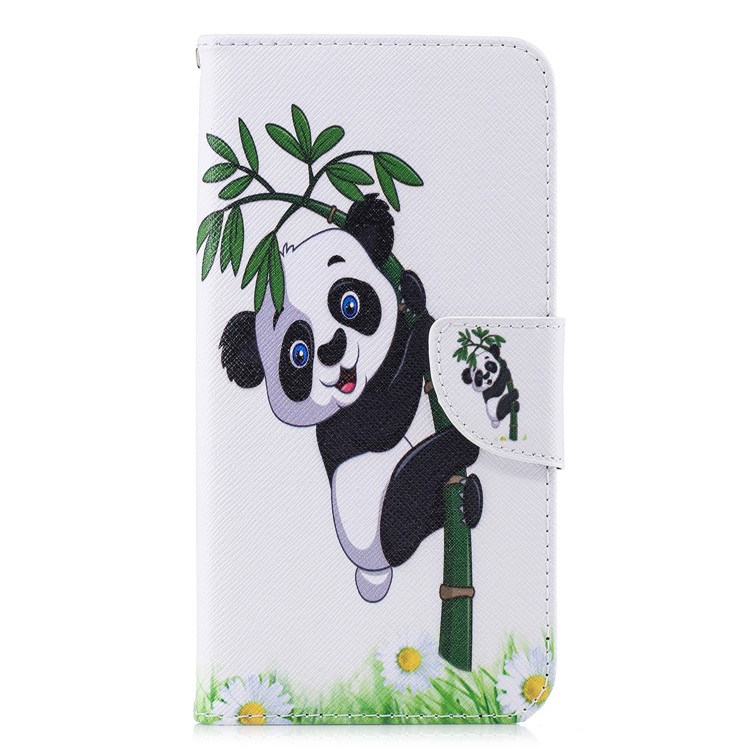 Pattern Printing PU Leather Magnetic Wallet Stand Mobile Phone Case for Xiaomi Redmi Note 6 Pro - Panda on Bamboo-7