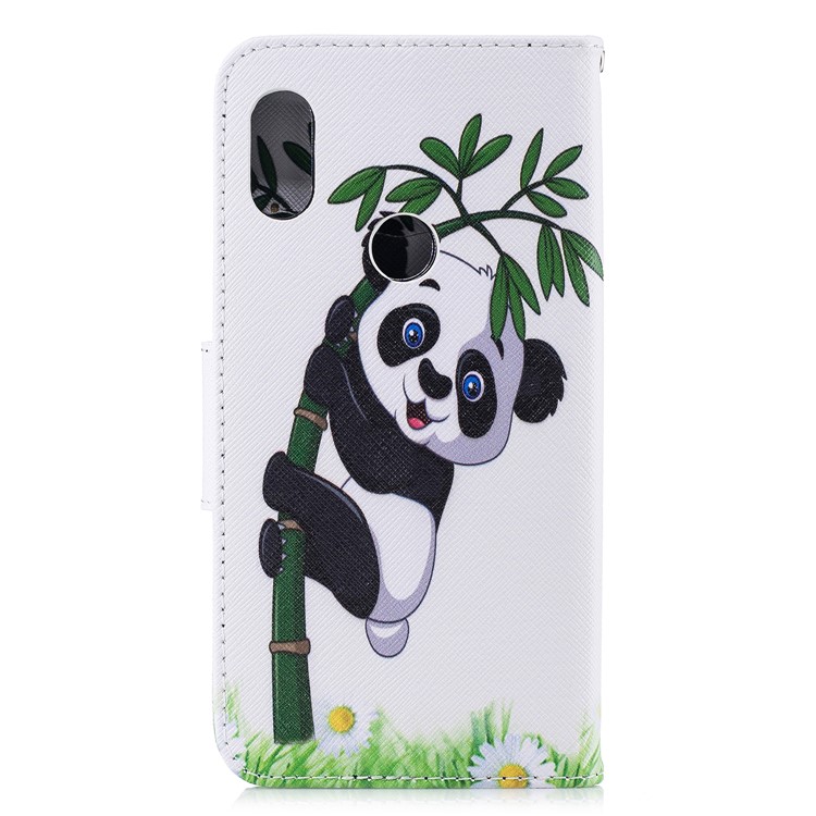 Pattern Printing PU Leather Magnetic Wallet Stand Mobile Phone Case for Xiaomi Redmi Note 6 Pro - Panda on Bamboo-8