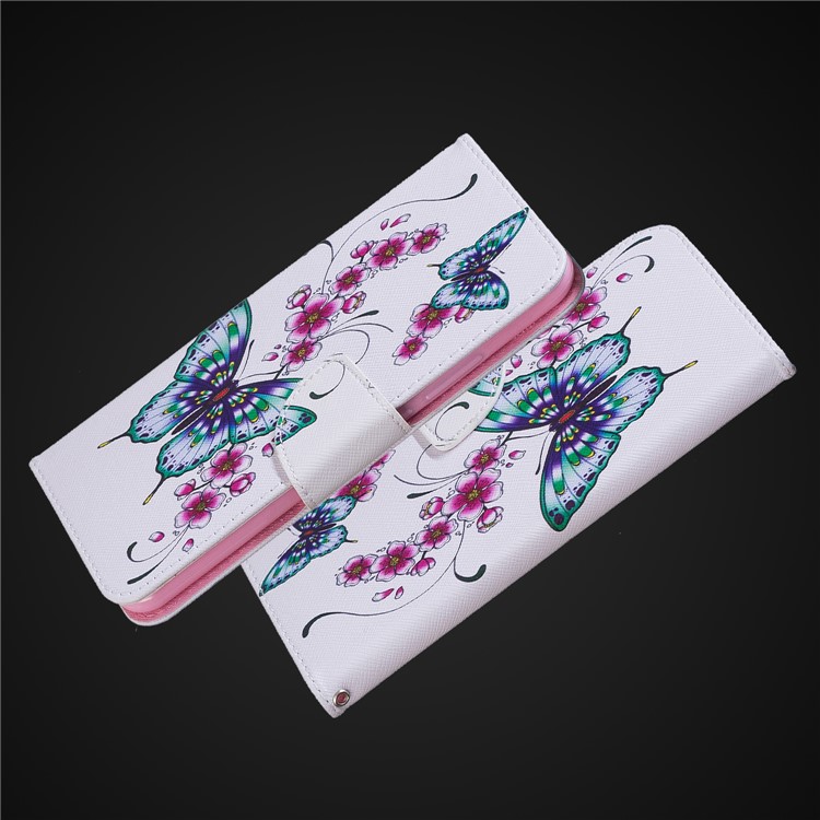 Pattern Printing PU Leather Magnetic Wallet Stand Cell Phone Cover for Xiaomi Redmi Note 6 Pro - Butterfly and Flower-2