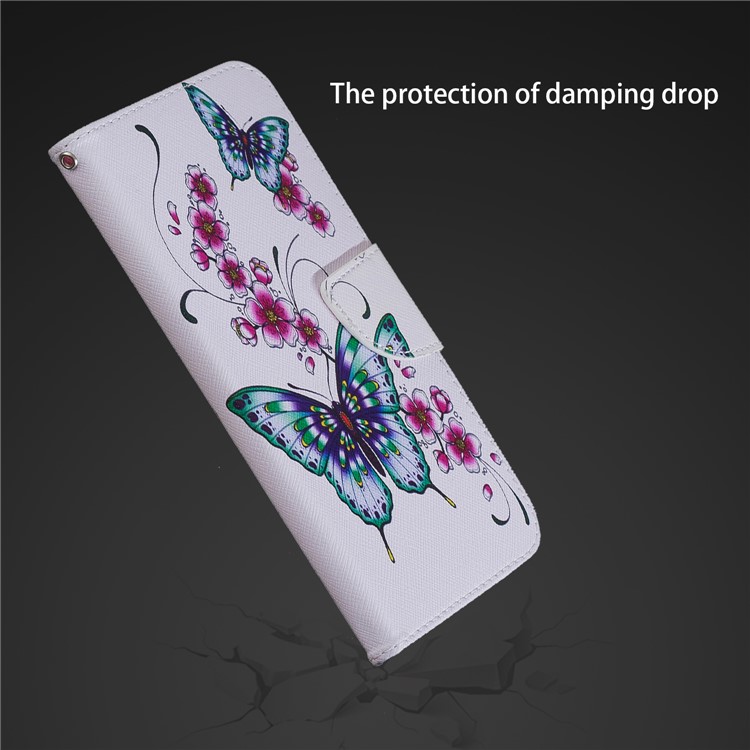 Pattern Printing PU Leather Magnetic Wallet Stand Cell Phone Cover for Xiaomi Redmi Note 6 Pro - Butterfly and Flower-5