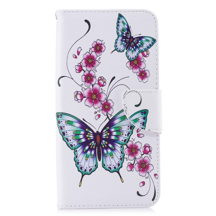 Pattern Printing PU Leather Magnetic Wallet Stand Cell Phone Cover for Xiaomi Redmi Note 6 Pro - Butterfly and Flower-7