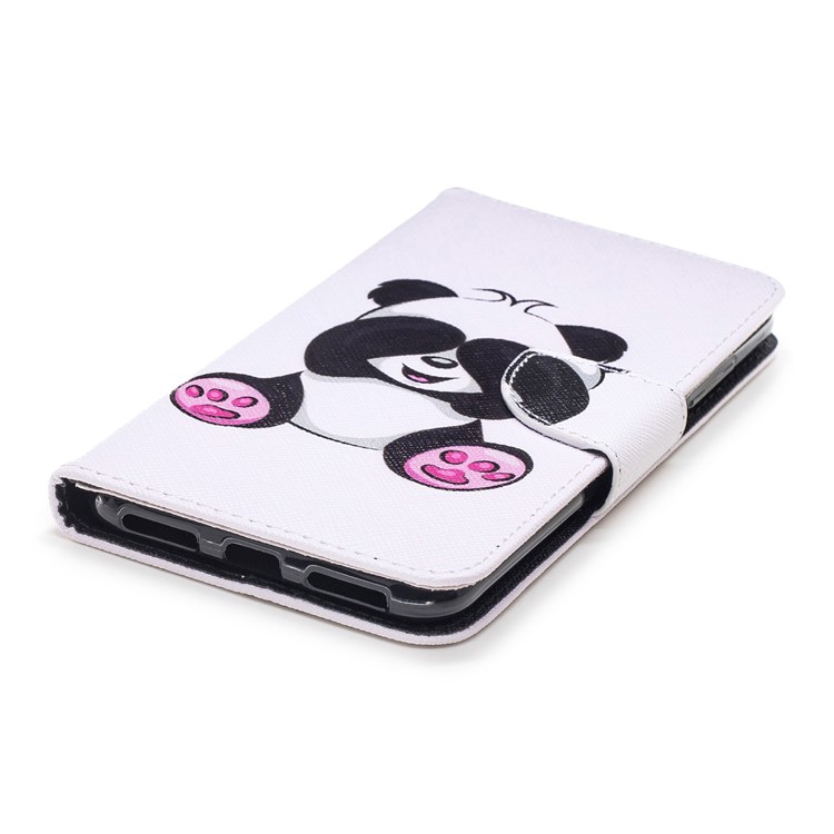 Pattern Printing PU Leather Magnetic Wallet Stand Protective Cover for Xiaomi Redmi Note 6 Pro - Cute Panda-11