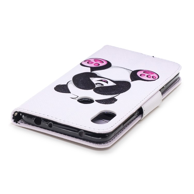 Pattern Printing PU Leather Magnetic Wallet Stand Protective Cover for Xiaomi Redmi Note 6 Pro - Cute Panda-12