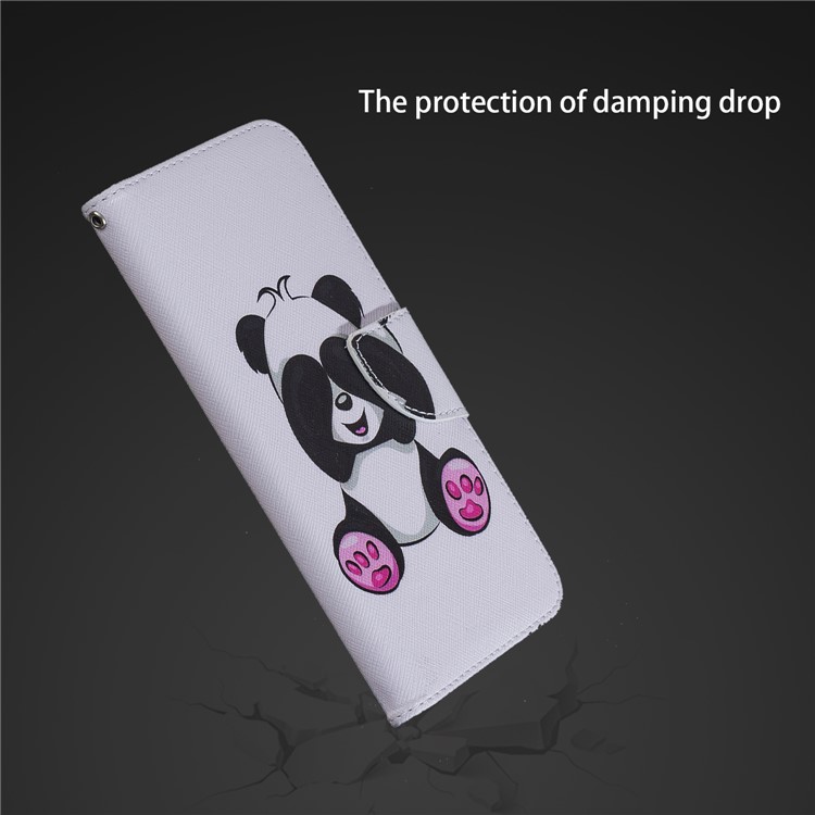 Pattern Printing PU Leather Magnetic Wallet Stand Protective Cover for Xiaomi Redmi Note 6 Pro - Cute Panda-5