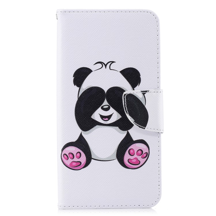 Pattern Printing PU Leather Magnetic Wallet Stand Protective Cover for Xiaomi Redmi Note 6 Pro - Cute Panda-7