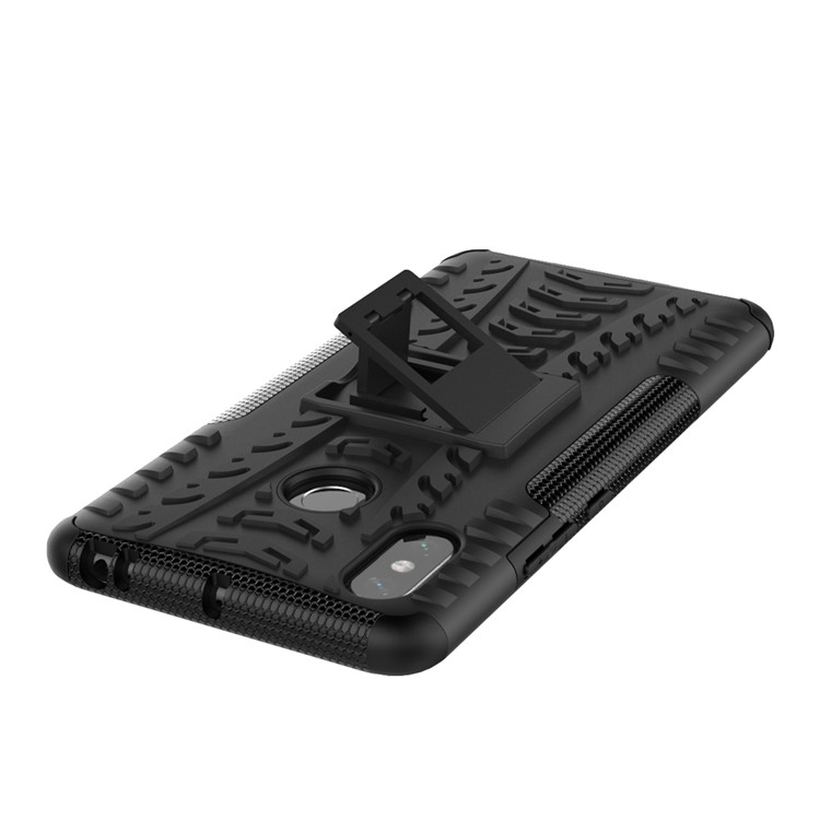 Cool Pneu Híbrido PC + TPU Kickstand Case Para Xiaomi Mi Max 3 - Preto