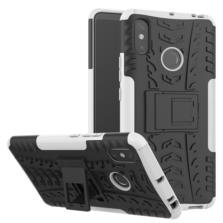 Cool Tyre Hybrid PC + TPU Kickstand Phone Cover for Xiaomi Mi Max 3 - White-1