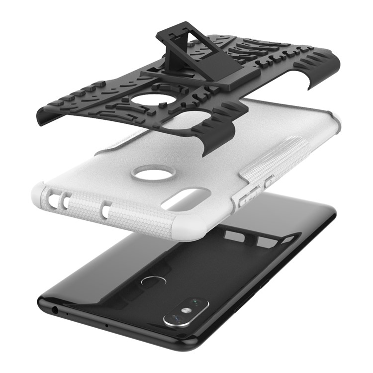 Cool Tyre Hybrid PC + TPU Kickstand Phone Cover for Xiaomi Mi Max 3 - White-2