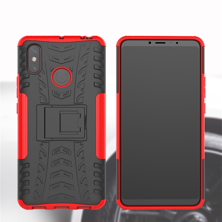 Cool Tyre Hybrid PC + TPU Kickstand Accessory Cover for Xiaomi Mi Max 3 - Red-12