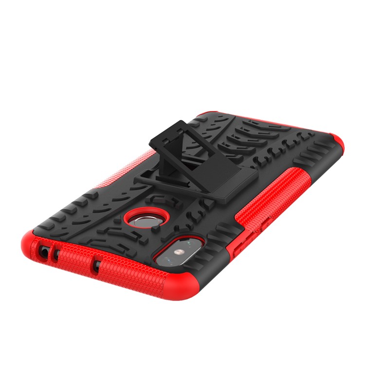 Cool Tire Hybrid PC + TPU Kickstand Cubierta de Accesorios Para Xiaomi Mi Max 3 - Rojo-4