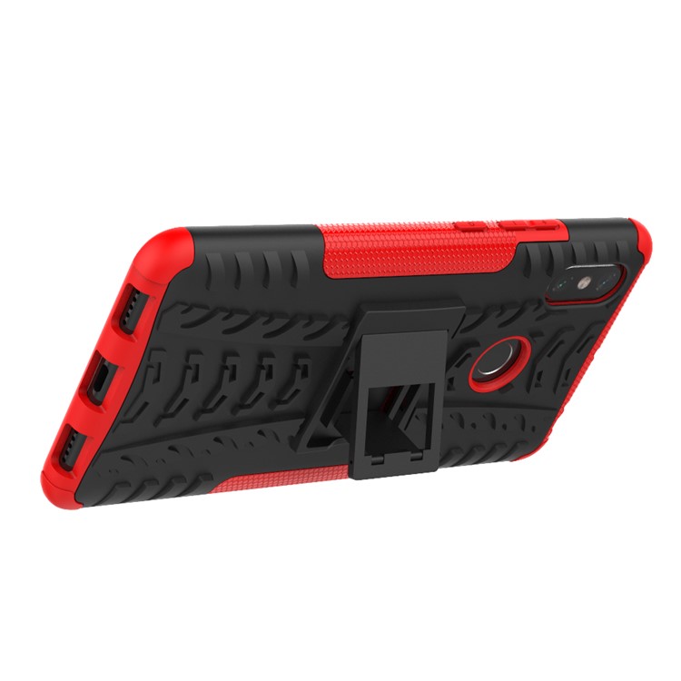 Cool Tire Hybrid PC + TPU Kickstand Cubierta de Accesorios Para Xiaomi Mi Max 3 - Rojo-5