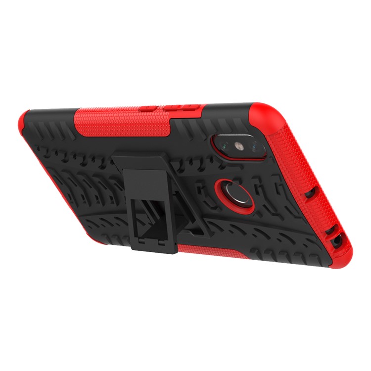 Cool Tire Hybrid PC + TPU Kickstand Cubierta de Accesorios Para Xiaomi Mi Max 3 - Rojo-6