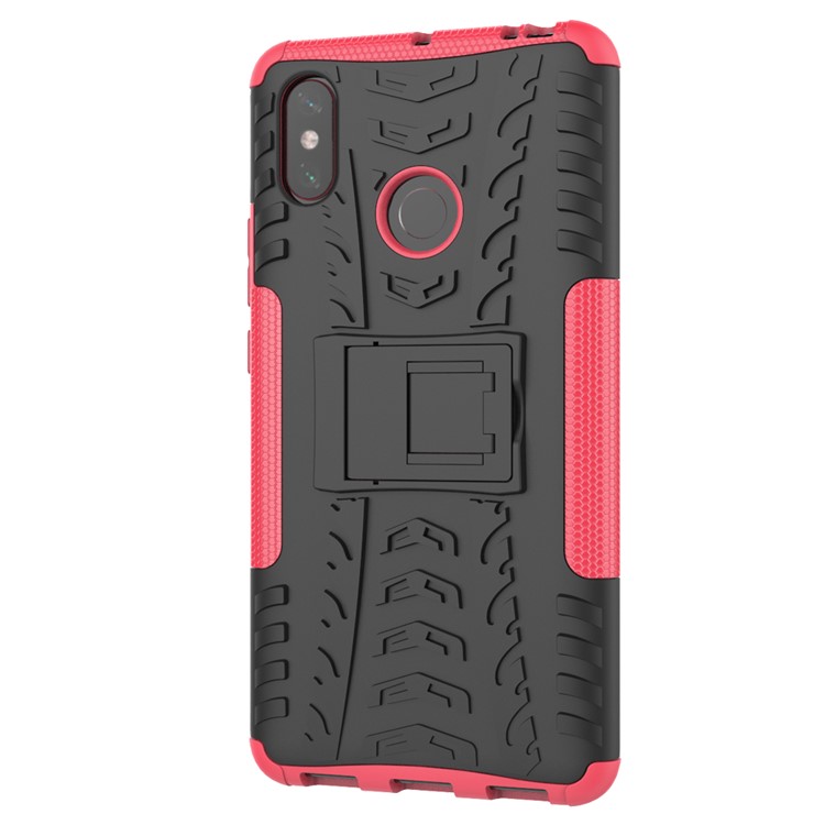 Cool Tyre Hybrid PC + TPU Kickstand Case Cover for Xiaomi Mi Max 3 - Rose-9