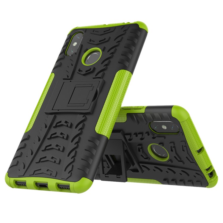 Cool Tyre Hybrid PC + TPU Kickstand Shell Cover for Xiaomi Mi Max 3 - Green-2