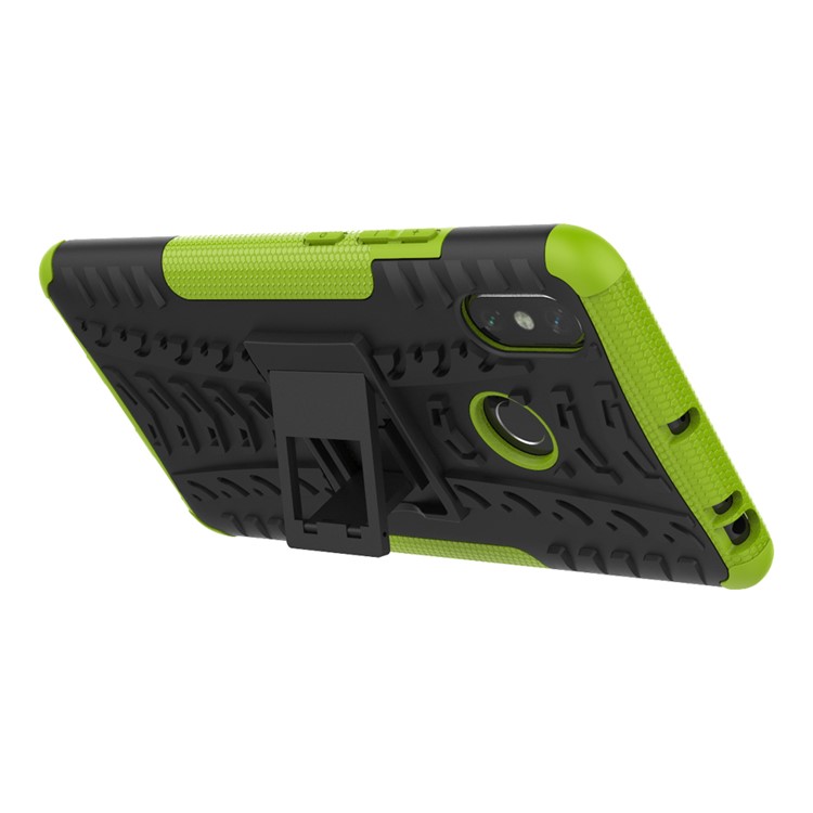 Cool Tyre Hybrid PC + TPU Kickstand Shell Cover for Xiaomi Mi Max 3 - Green-6