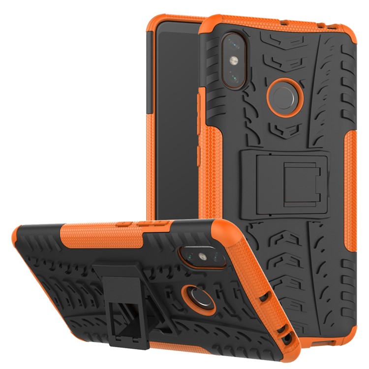 Cool Tyre Hybrid PC + TPU Kickstand Mobile Cover for Xiaomi Mi Max 3 - Orange-1