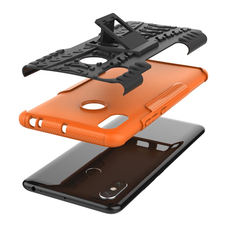 Cool Tyre Hybrid PC + TPU Kickstand Mobile Cover for Xiaomi Mi Max 3 - Orange-3