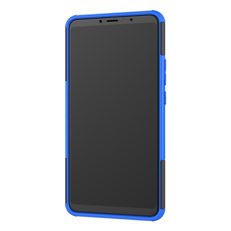 PC Híbrida de Neumático Fresco + TPU TPU Kickstand Cubierta de Teléfono Celular Para Xiaomi Mi Max 3 - Azul-7