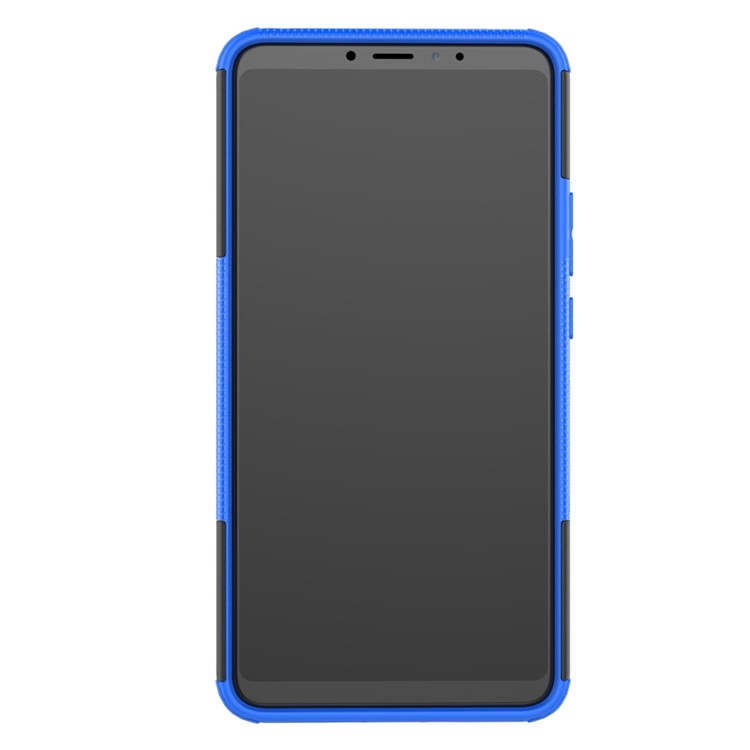 PC Híbrida de Neumático Fresco + TPU TPU Kickstand Cubierta de Teléfono Celular Para Xiaomi Mi Max 3 - Azul-8