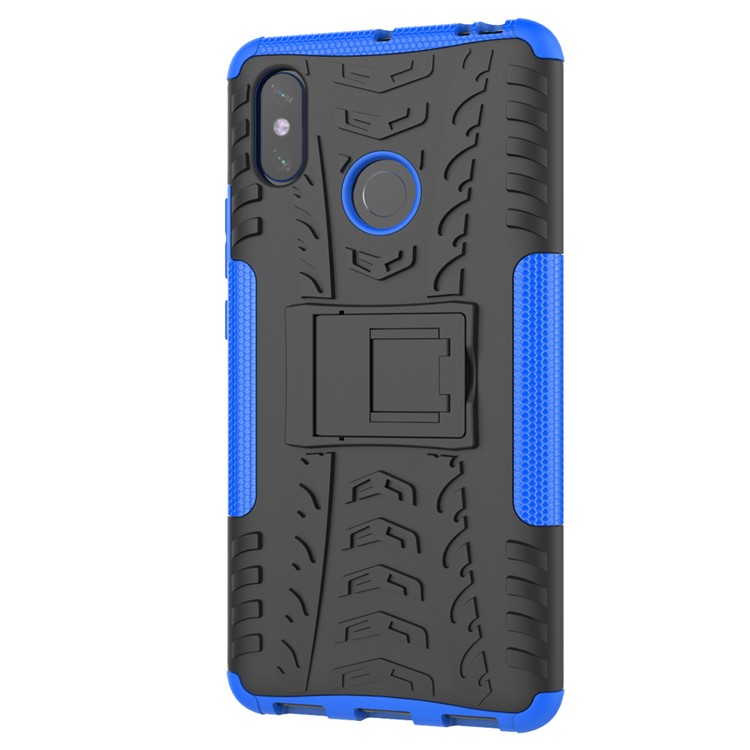 Cool Tyre Hybrid PC + TPU Kickstand Cellphone Cover for Xiaomi Mi Max 3 - Blue-9