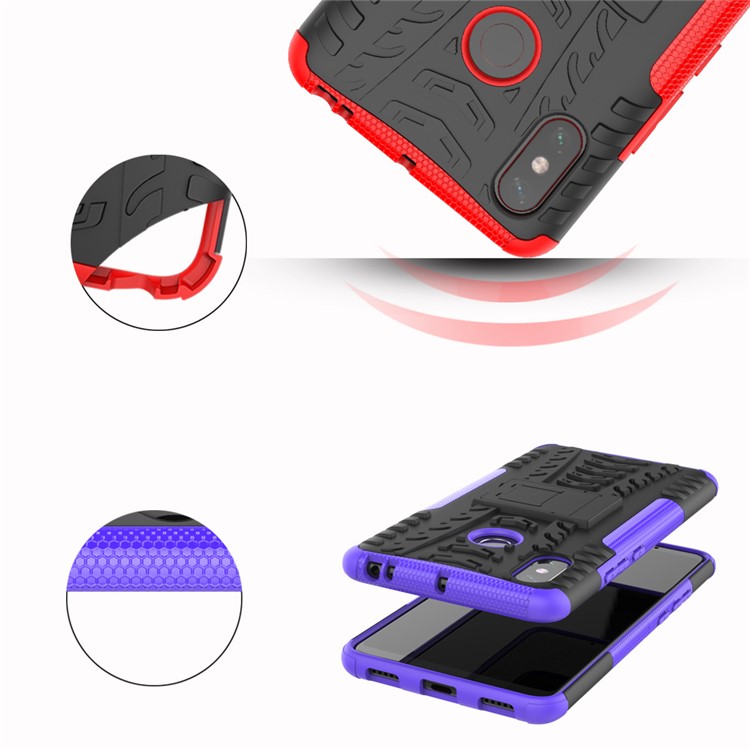 Cool Tyre Hybrid PC + TPU Kickstand Cover Shell for Xiaomi Mi Max 3 - Purple-11