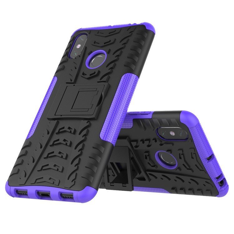 Cool Tyre Hybrid PC + TPU Kickstand Cover Shell for Xiaomi Mi Max 3 - Purple-2