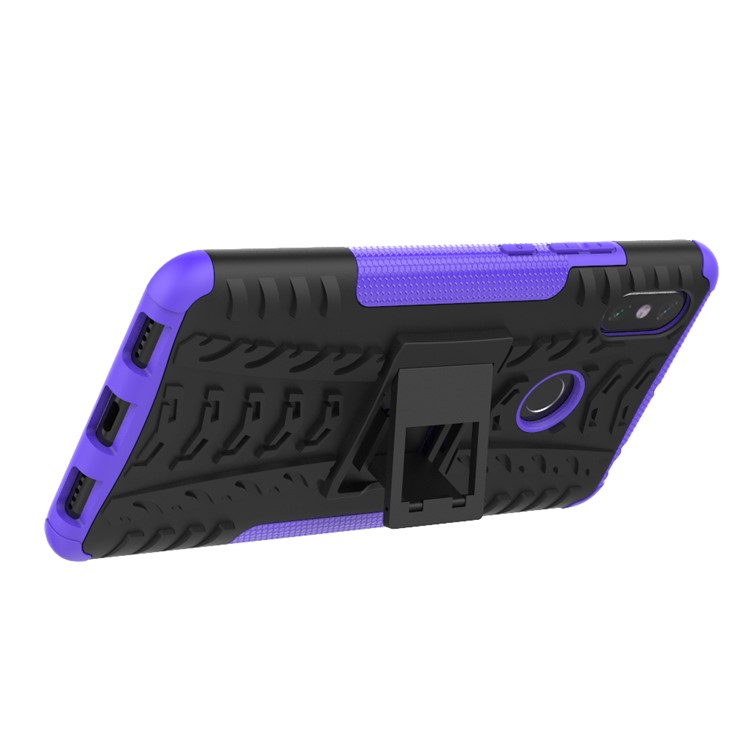 Cool Pneu Híbrido Pc + Tpu Kickstand Capa Casca Para Xiaomi Mi Max 3 - Roxo-5