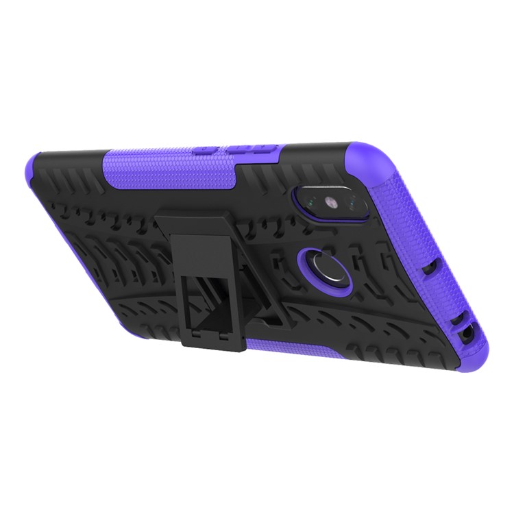 Cool Pneu Híbrido Pc + Tpu Kickstand Capa Casca Para Xiaomi Mi Max 3 - Roxo