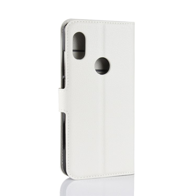 Litchi Texture Wallet Stand Leather Phone Casing for Xiaomi Redmi Note 6 Pro - White-6