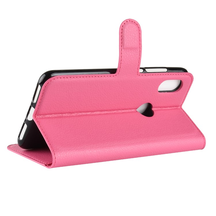 For Xiaomi Redmi Note 6 Pro Litchi Texture Wallet Stand Leather Mobile Magnetic Case - Rose-5