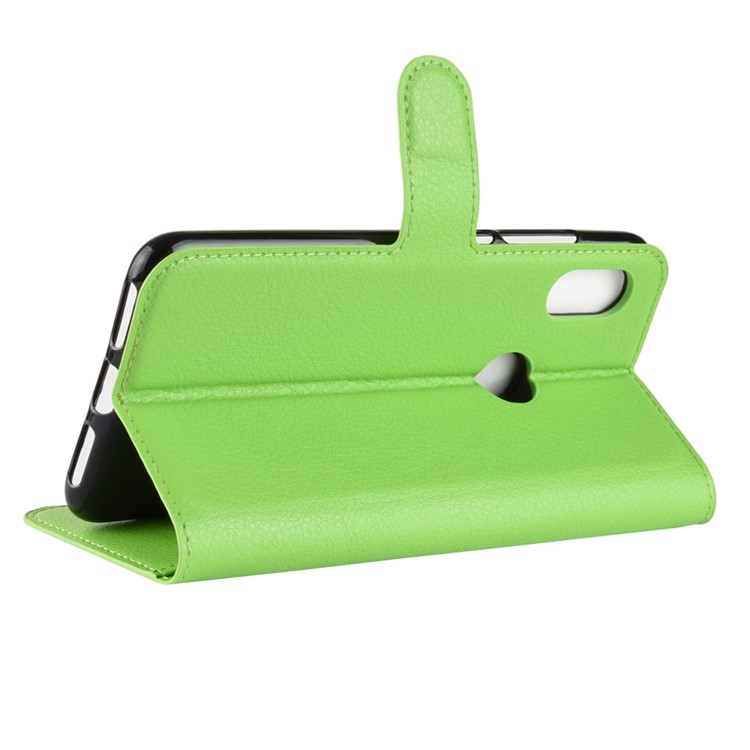 Litchi Texture Wallet Stand Leather Case Accessory for Xiaomi Redmi Note 6 Pro - Green-5