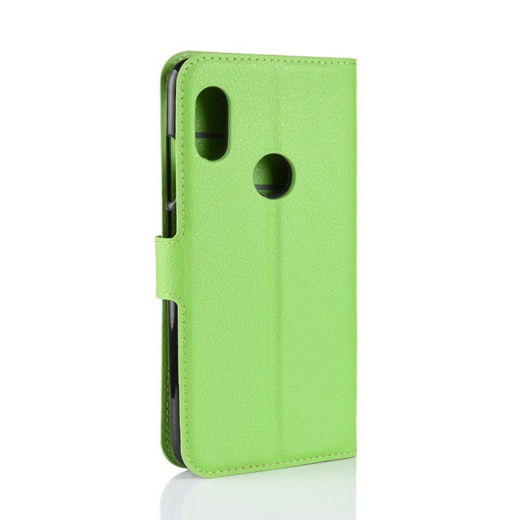 Litchi Texture Wallet Stand Leather Case Accessory for Xiaomi Redmi Note 6 Pro - Green-6