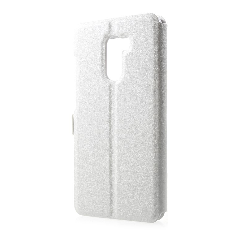 For Xiaomi Pocophone F1 / Poco F1 (India) Silk Texture Dual Window Leather Stand Protective Phone Cover - White-3
