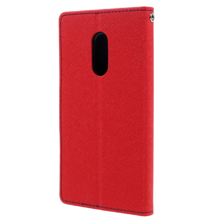 MERCURY GOOSPERY Contrast Color Wallet Leather Case for Xiaomi Redmi Note 4 - Red-2
