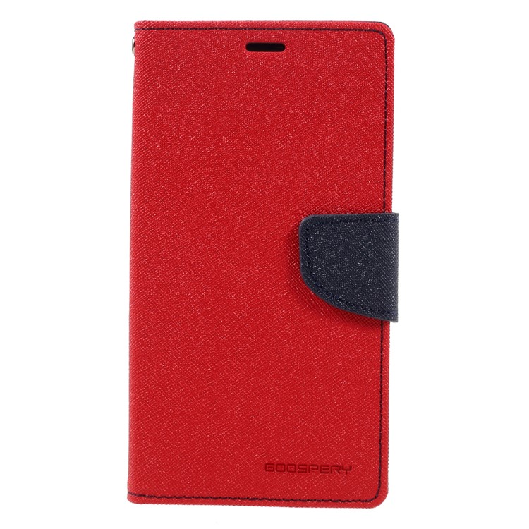 MERCURY GOOSPERY Contrast Color Wallet Leather Case for Xiaomi Redmi Note 4 - Red-3