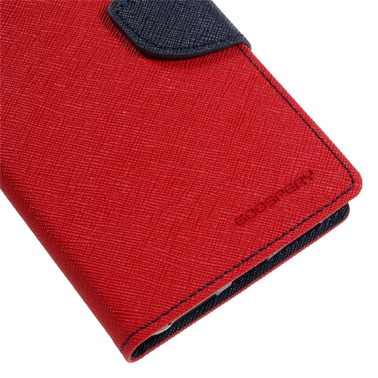 MERCURY GOOSPERY Contrast Color Wallet Leather Case for Xiaomi Redmi Note 4 - Red-7