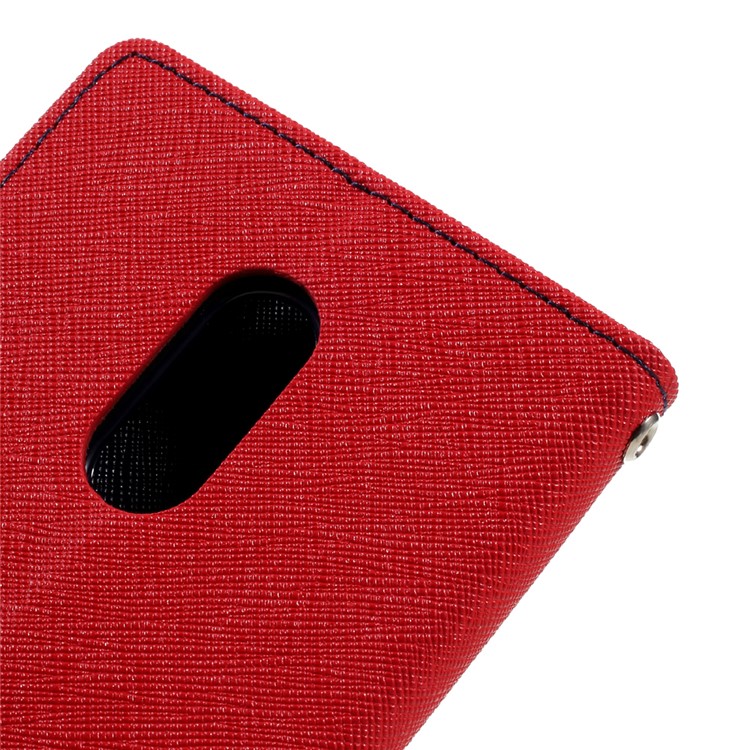 MERCURY GOOSPERY Contrast Color Wallet Leather Case for Xiaomi Redmi Note 4 - Red-8