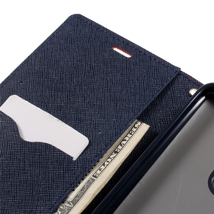 MERCURY GOOSPERY Contrast Color Wallet Leather Case for Xiaomi Redmi Note 4 - Red-9