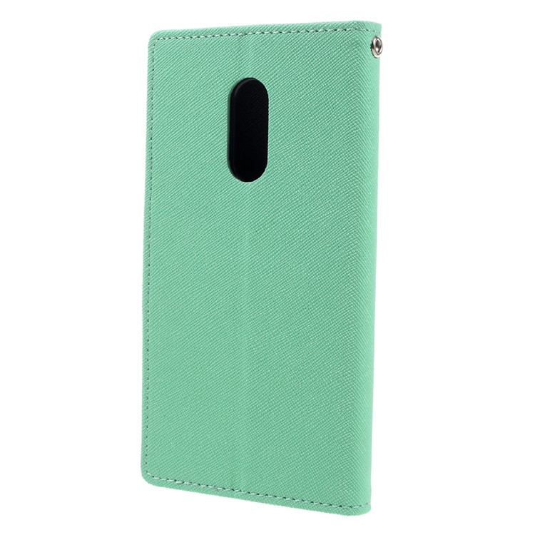MERCURY GOOSPERY Diary Leather Cover Card Holder for Xiaomi Redmi Note 4 - Cyan-2