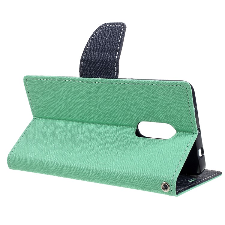MERCURY GOOSPERY Diary Leather Cover Card Holder for Xiaomi Redmi Note 4 - Cyan-5