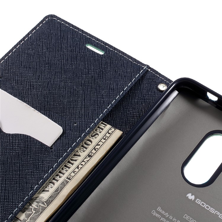 MERCURY GOOSPERY Diary Leather Cover Card Holder for Xiaomi Redmi Note 4 - Cyan-9