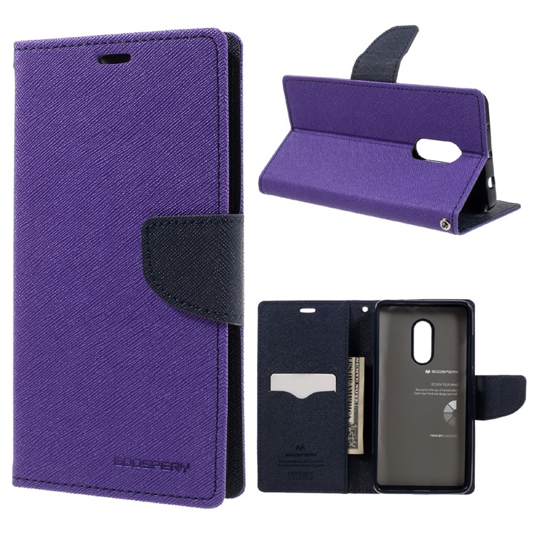 MERCURY GOOSPERY Diary Leather Stand Card Slot Cover for Xiaomi Redmi Note 4 - Purple-1