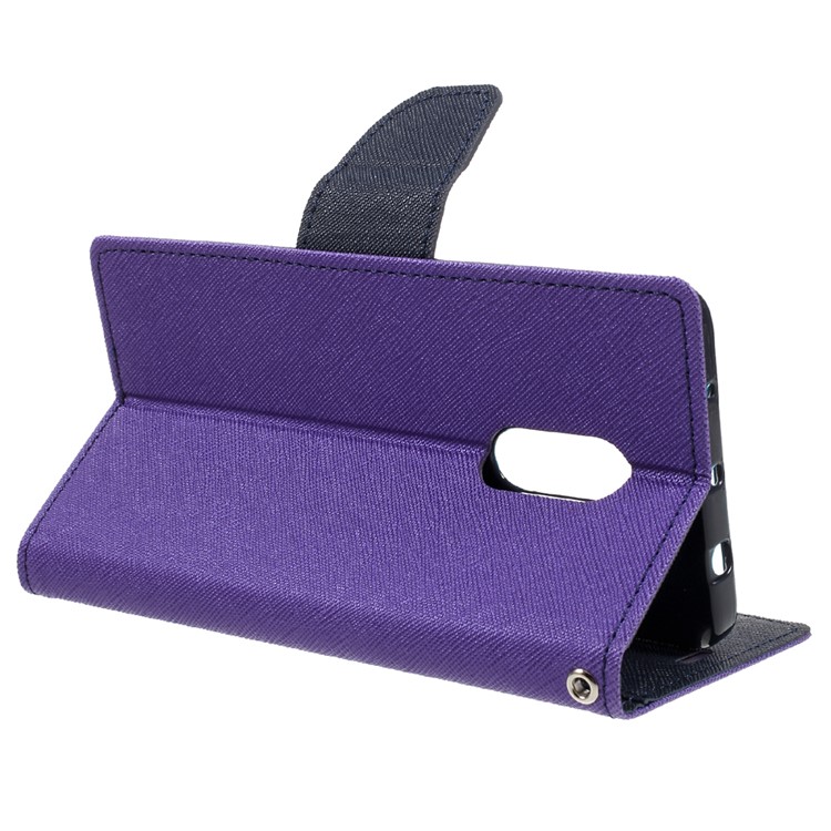 MERCURY GOOSPERY Diary Leather Stand Card Slot Cover for Xiaomi Redmi Note 4 - Purple-5