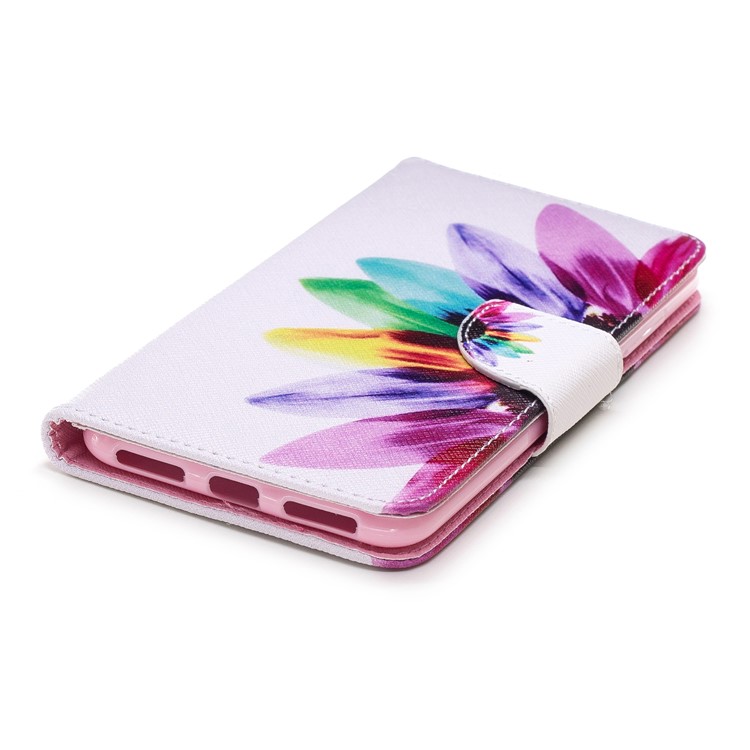 Pattern Printing Card Holder Leather Case Cover with Stand for Xiaomi Redmi Note 6 Pro - Petals Pattern-11